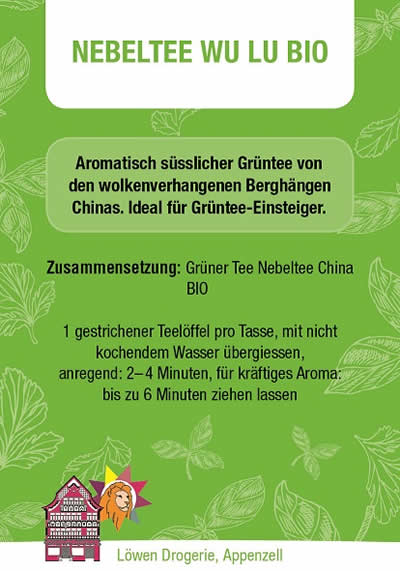 Nebeltee Wu Lu Bio - Loewen Drogerie Appenzell