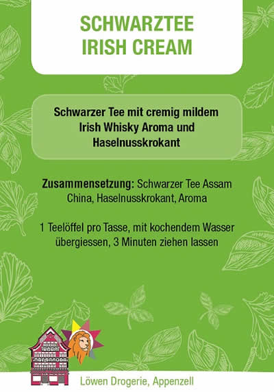 Schwarztee Irish Cream - Loewen Drogerie Appenzell